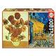 EDUCA - Puzzle 2x1000 Vaso girassóis + Terraço caf. noite, Vincent V.Gogh 18491