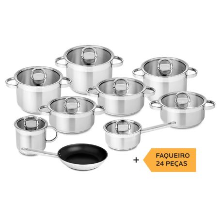 SILAMPOS - Conj. 9 + Faqueiro 24 Peças Atlantico Glass 632125V50496