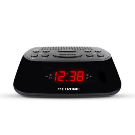METRONIC - Rádio Despertador FM Duplo Alarme 477003