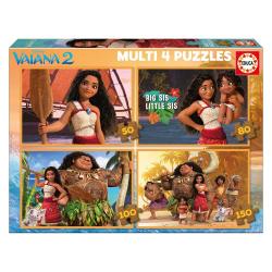 EDUCA - Puzzle Multi 4 Puzzles 50-80-100-150 Vaiana 2 20104