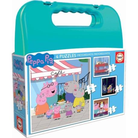 EDUCA - Puzzle Maleta Progressivos Peppa Pig 6-9-12-16 18112